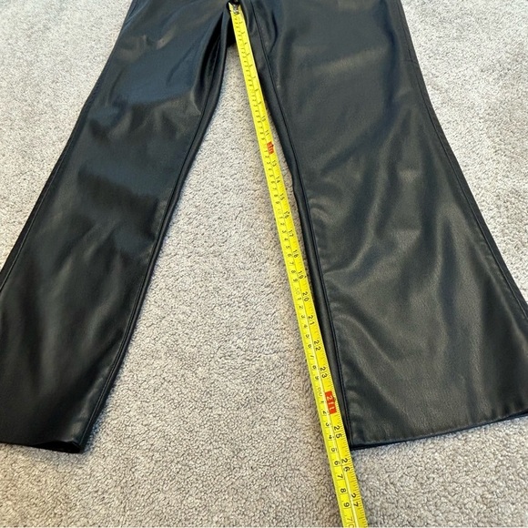 Zara Black Faux Leather Pleather Vegan Cropped Mini Flare Trousers pants 4 NWOT - Picture 10 of 12